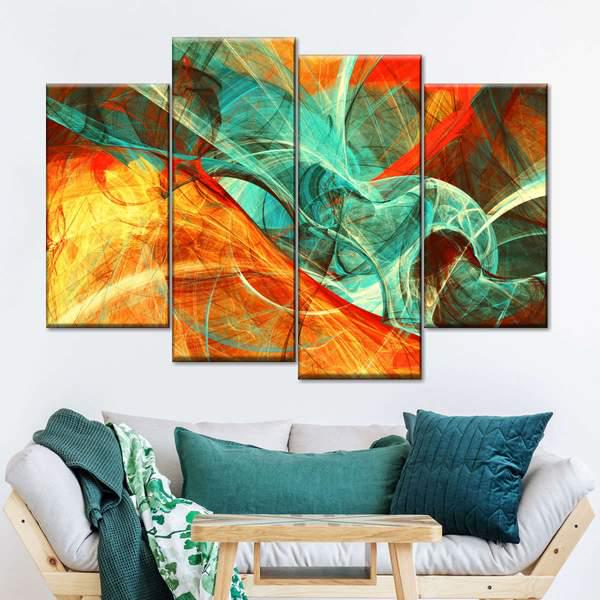 Модульная картина KIL Art Взрыв красок из четырех частей 89x56 см (M4_M_240)
