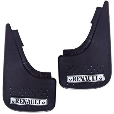 Брызговики малые Renault Элегант Надпись/Мягкий с выдавленными шипами 2 шт. Серебряный/Черный