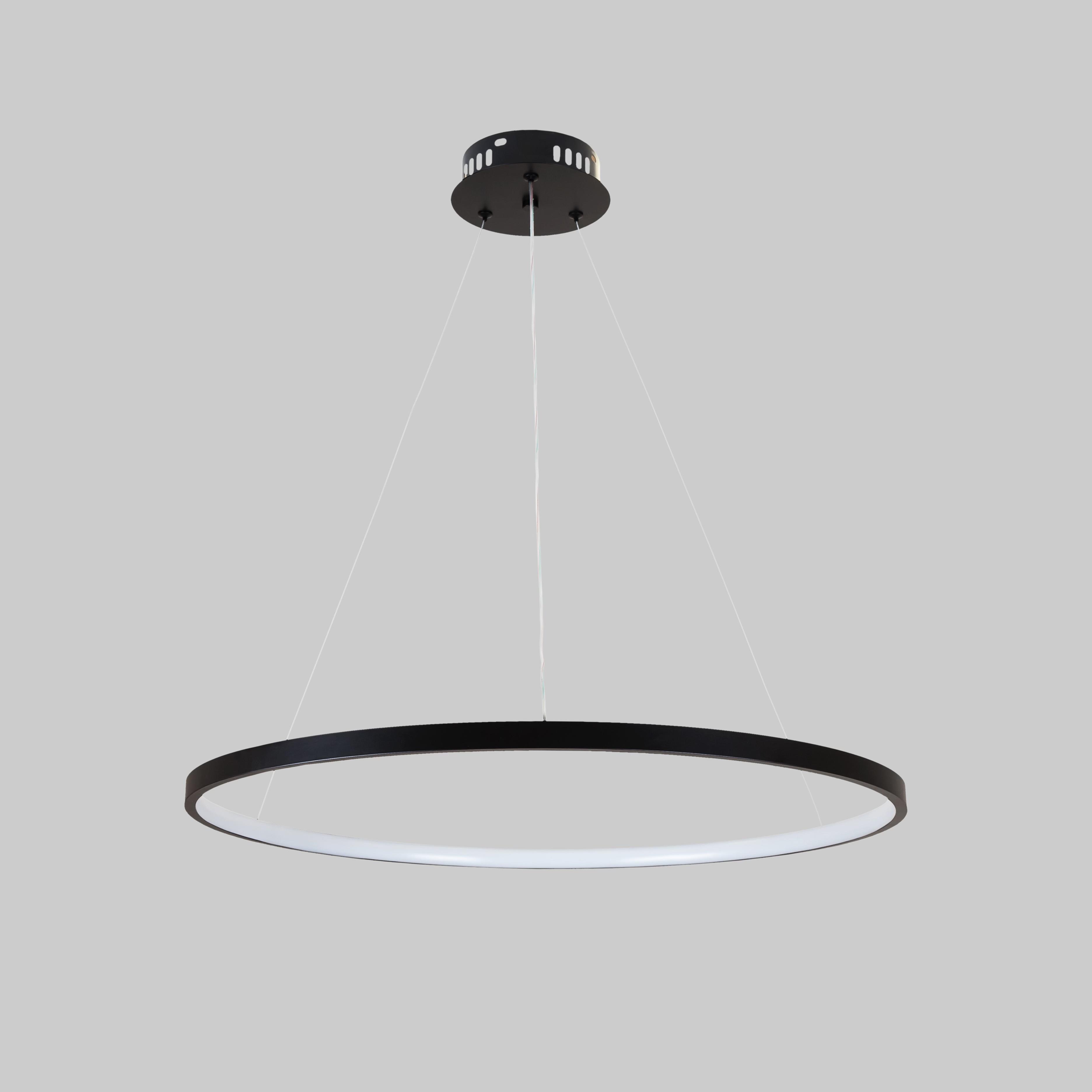 Люстра подвесная кольцевая Circle светодиодная 60 см Черный (52-9832-1)