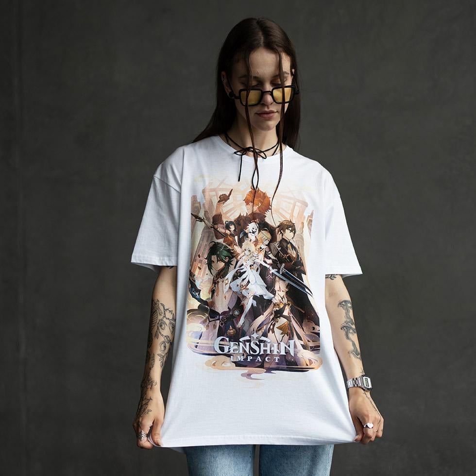 Футболка унісекс Genshin Impact XL Білий (0000013714)