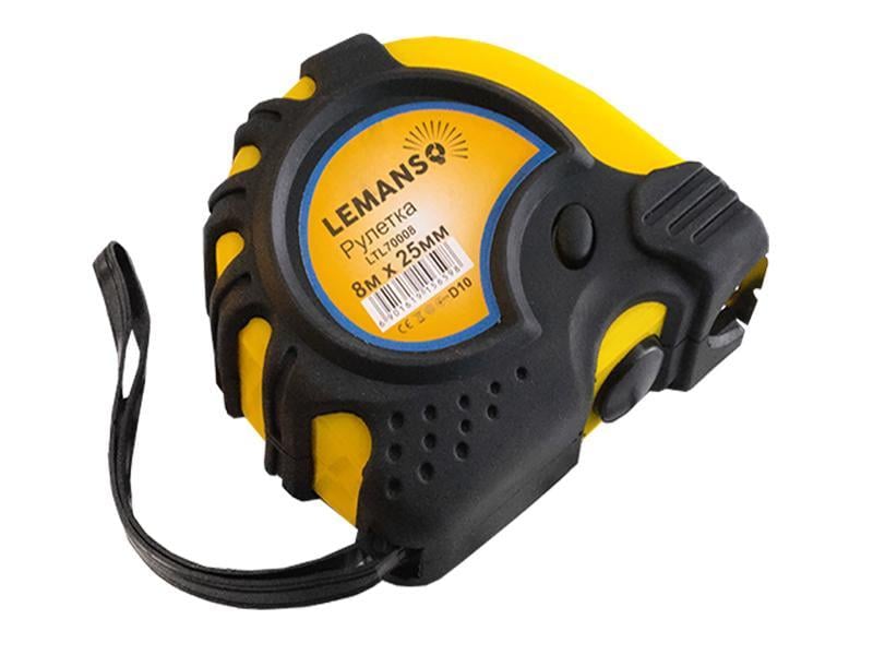 Рулетка Lemanso LTL70008 8 м 25 мм Желто-черный (2315)
