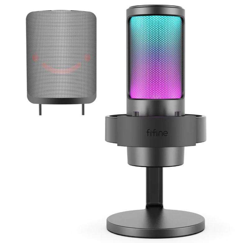Микрофон Fifine AmpliGame A8 USB с RGB подсветкой и поп фильтром - фото 2