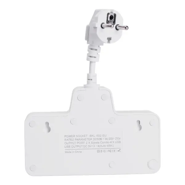 Фильтр-разветвитель сетевой SNAILS 2 розетки LED 4 USB и сенсорным управлением 8 см Белый (147-107-HP-5-17) - фото 6 Фильтр-разветвитель сетевой SNAILS 2 розетки LED 4 USB и сенсорным управлением 8 см Белый (147-107-HP-5-17) - фото 6