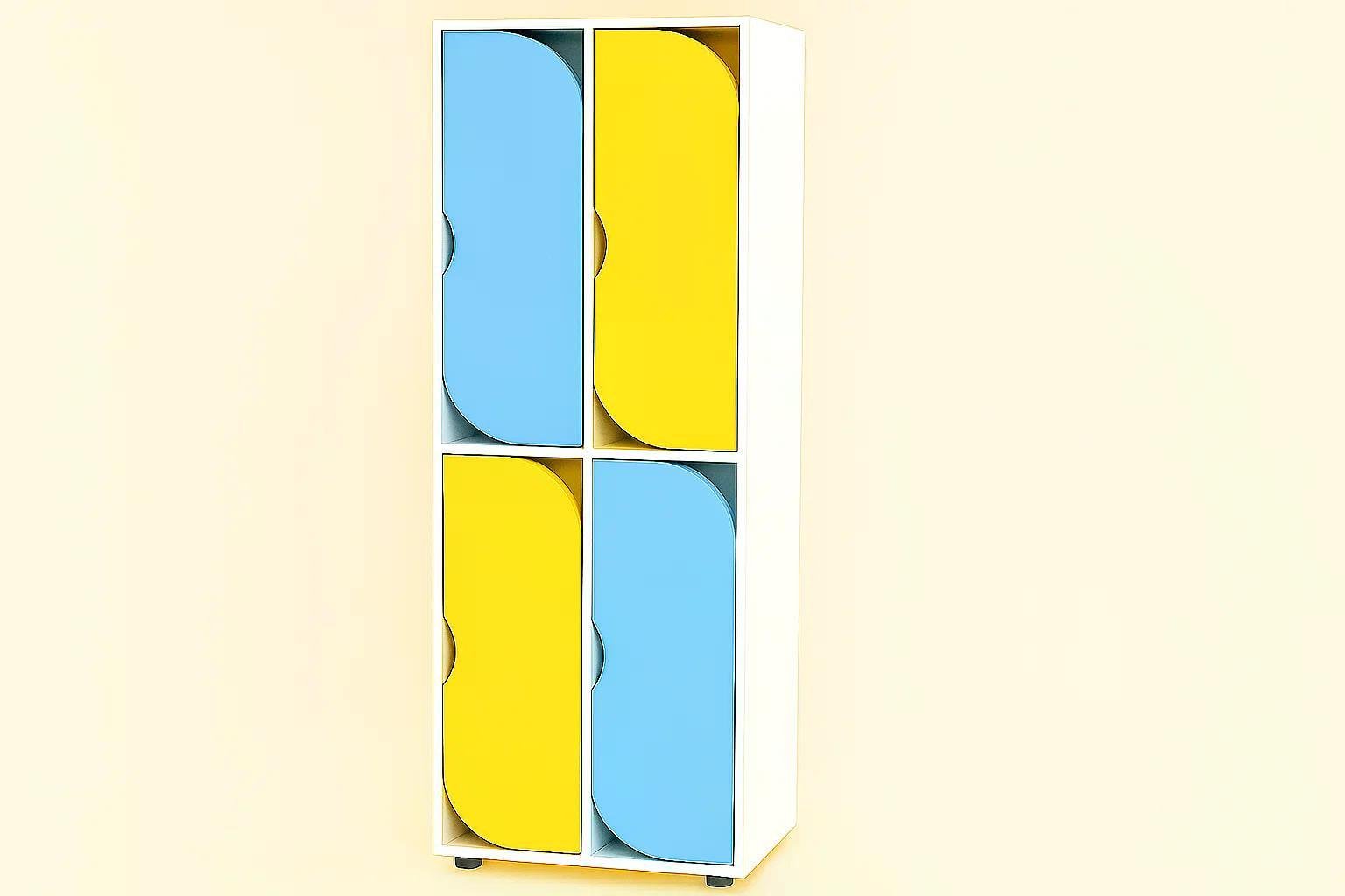 Шкаф 4-секций DS-54 Желтый/Синий