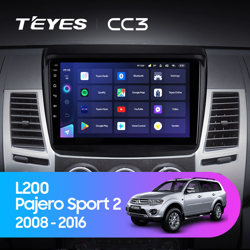 Автомагнитола штатная Teyes для Mitsubishi Pajero Sport 2 L200 Traiton 2008-2016 Android CC3 3+32G Wi-Fi/4G (1475973606) - фото 3