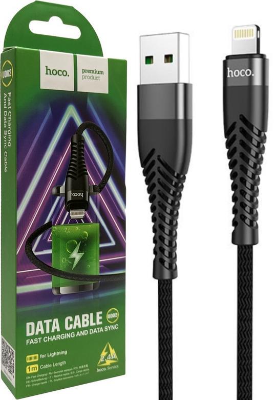 Кабель Hoco UD02 iPhone 5 6 7 iPad Lightning 1 м Black (23596)