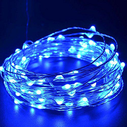 Гірлянда на батарейках Роса крапля 50 LED 5 м Синій неон (МХ-НФ-000057)