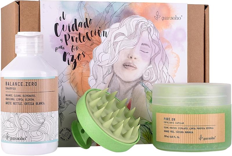 Набор для волос Greensoho Balance.Zero Ritual Kit шампунь 250 мл/скраб 250 мл/щетка-массажер (54051)