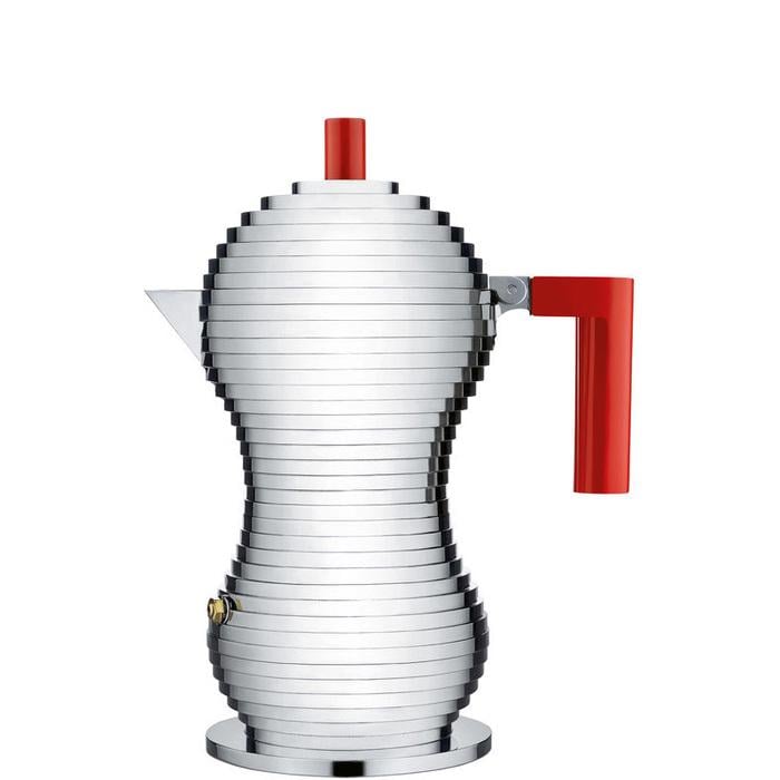 Гейзерная кофеварка Alessi Pulcina 150 мл Металлик/Красный (2522651)