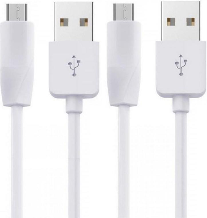 Комплект интерфейсных кабелей Hoco X1 USB-microUSB 1 м 2 шт. White (26048)