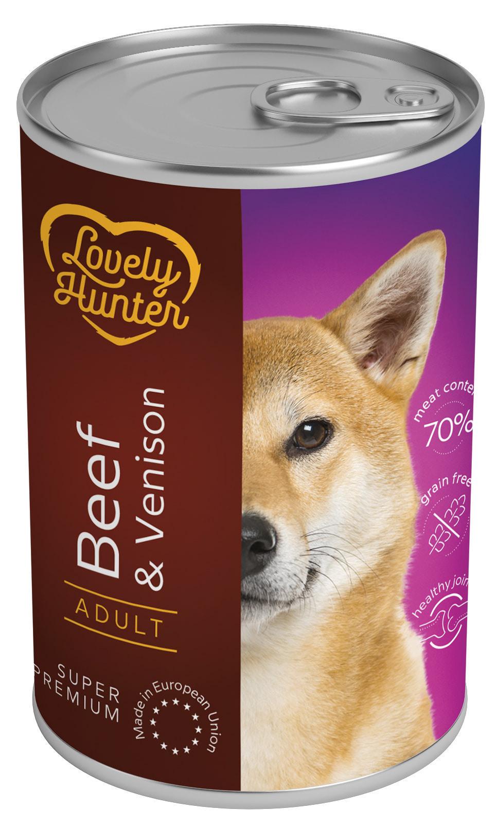 Корм вологий для собак Lovely Hunter with Beef and Venison 400 г