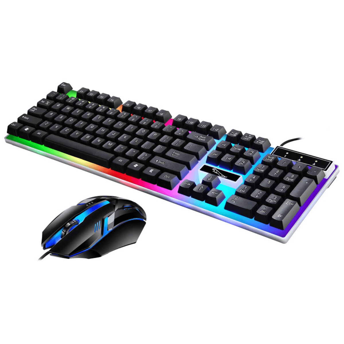 Проводная игровая клавиатура UKC c динамичной RGB подсветкой и мышкой (5559)
