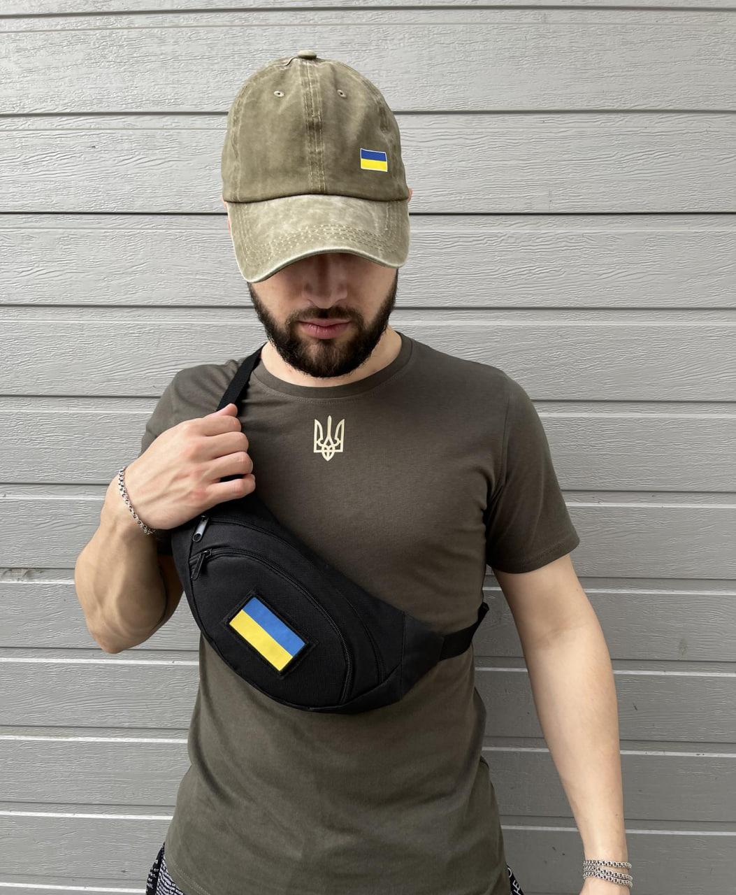 Поясная сумка/бананка Флаг унисекс 34х14 см Черный (П4К-Е-1376358973)