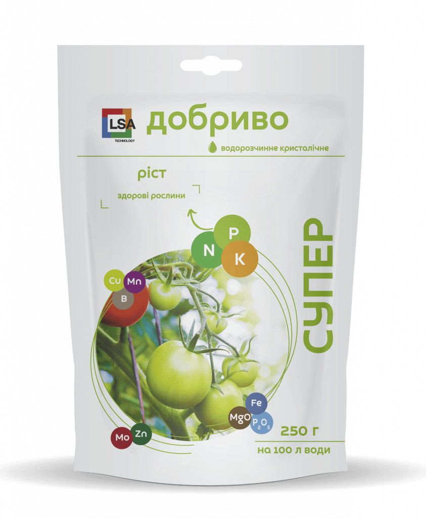 Добриво водорозчинне кристалічне кристалічне Рост супер 250 г