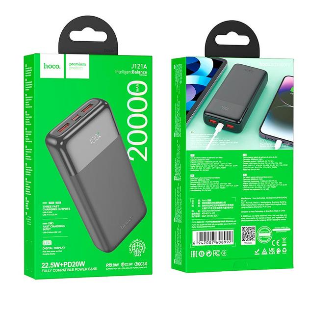 Повербанк Hoco J121A QC3 22,5W з PD 20W 20000 mAh (18550229) - фото 6