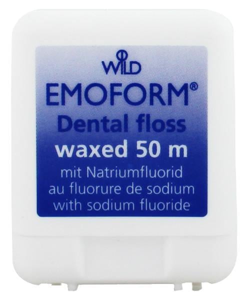 Зубная нить флосс Emoform вощеная с фтором 50 м (1451)