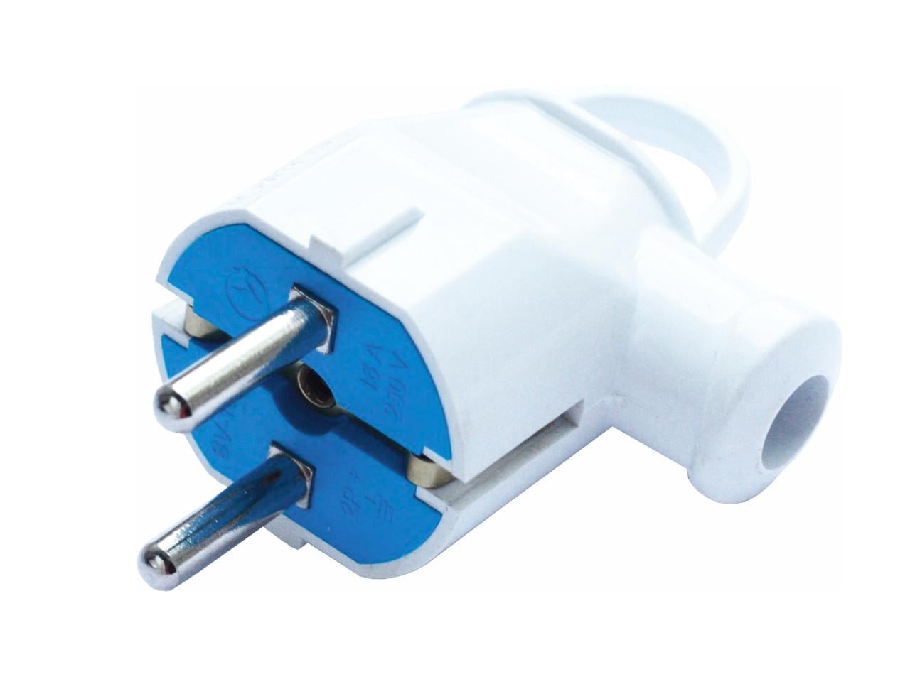 Вилка штепсельная боковая с заземлением Svittex с кольцом (SV-102Б)