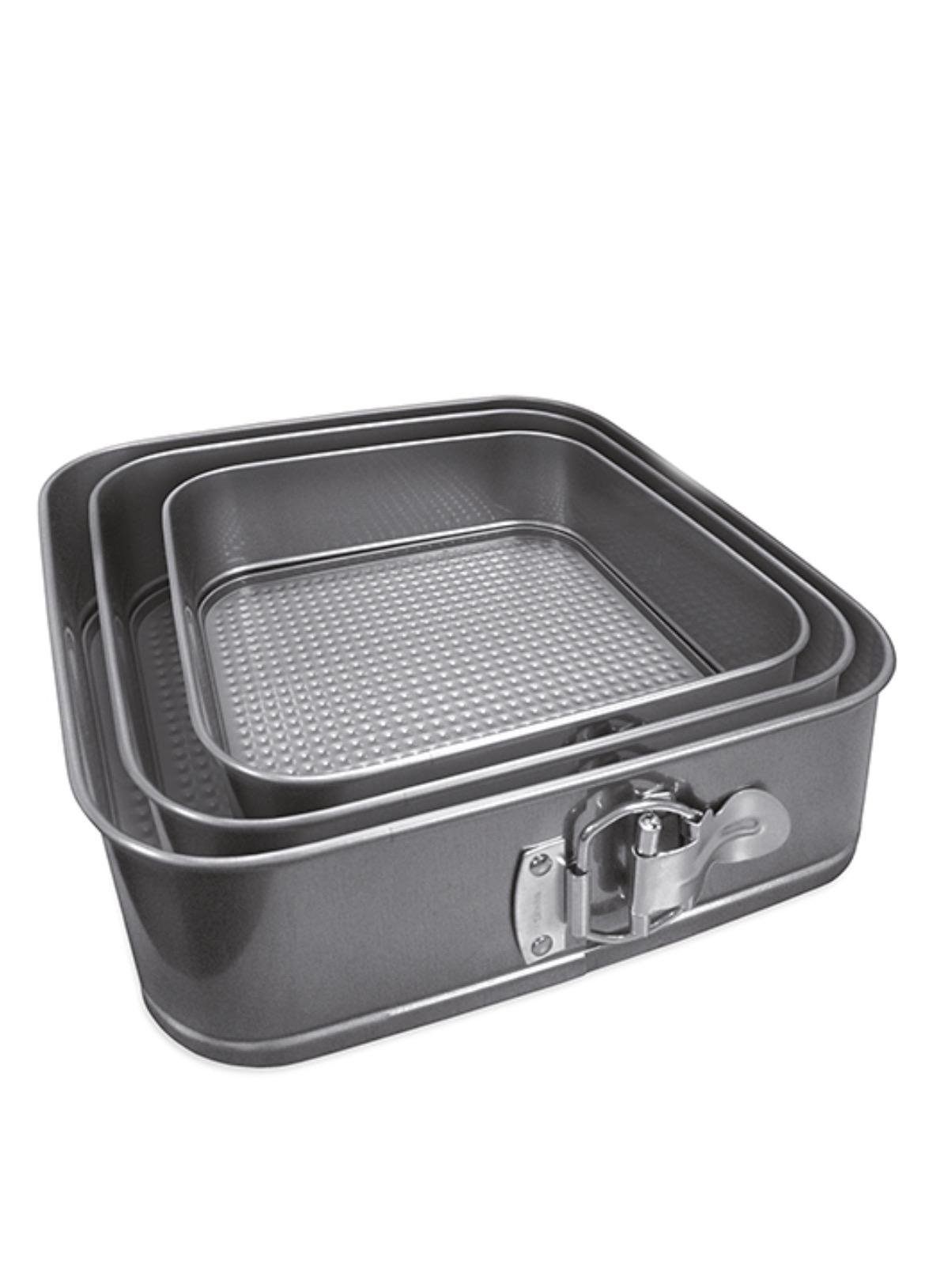 Формы для выпечки разъемные квадратные Stenson MH-0760 21/23,5/26х7 см 3 шт. Серый (MH0760)