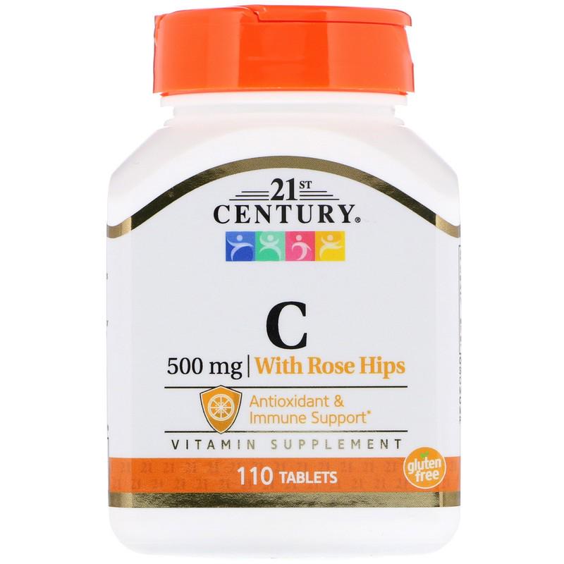 Витамины 21st Century Vitamin C with Rose Hips 500 мг 110 таблеток Витамины 21st Century Vitamin C with Rose Hips 500 мг 110 таблеток
