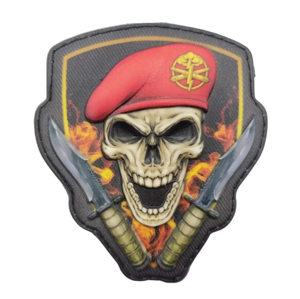 Патч объемный 3D Череп в берете Артиллерия ПВХ (07130279)