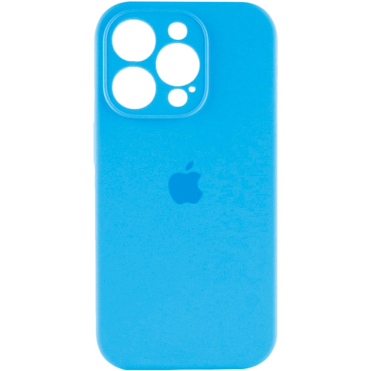 Противоударный чехол для Apple iPhone 15 Pro Max Silicone Full Case AA Camera Protect / Light Blue - фото 1