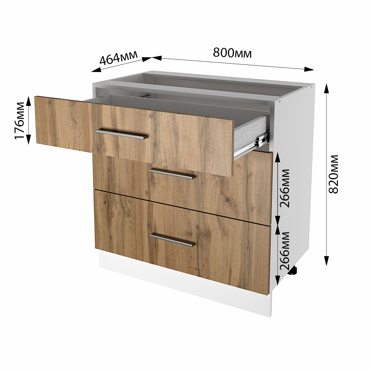 Тумба кухонна Н-10 на 3 шухляди 800 мм - фото 3 Тумба кухонна Н-10 на 3 шухляди 800 мм - фото 3