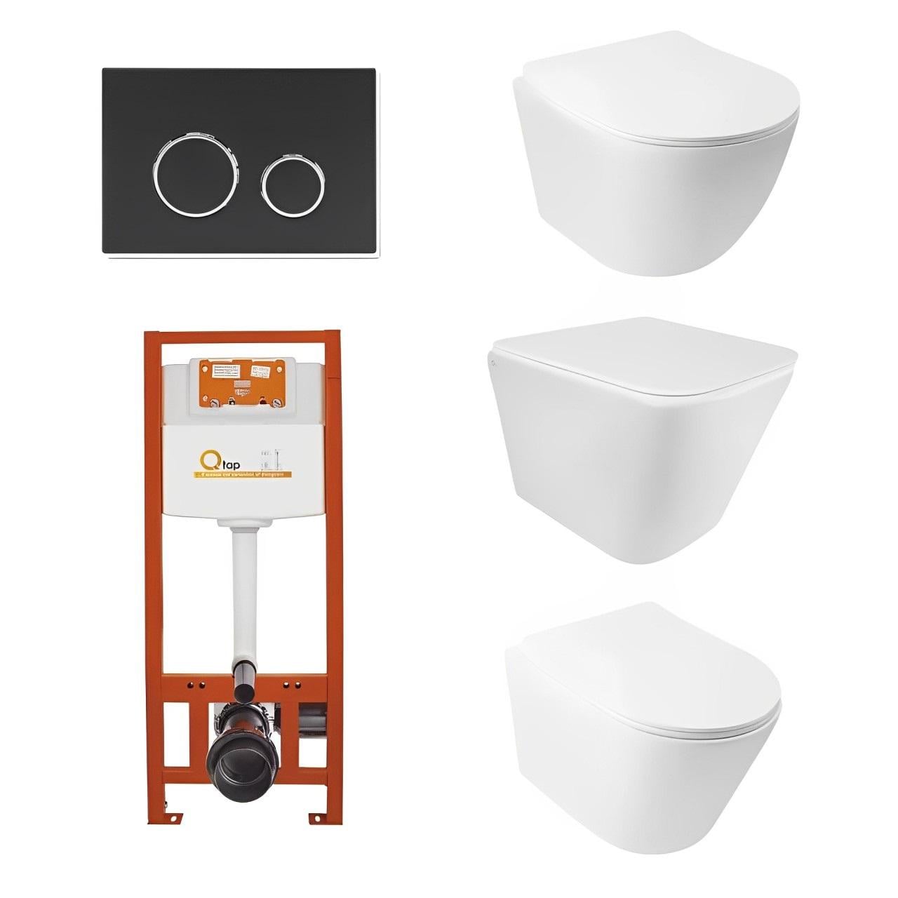 Комплект установки Qtap Tern/Jay/Swan Ultra Quiet/Nest Black Mat