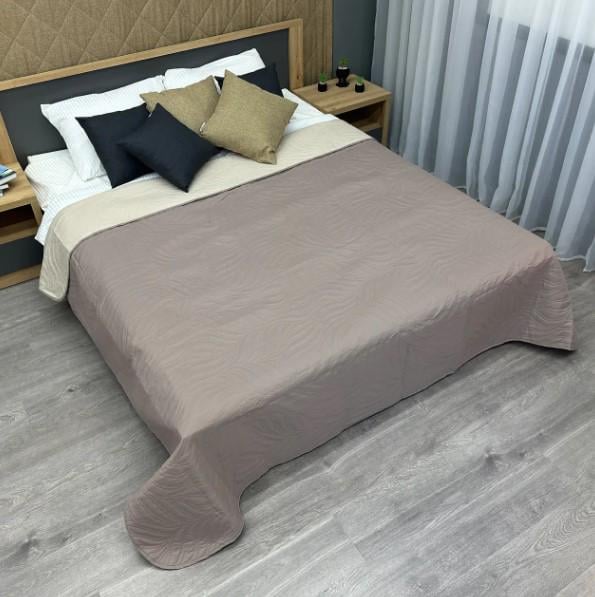 Покривало двостороннє Decorator Microfiber 160х215 см Сіро-коричневий/Бежевий (85-083)