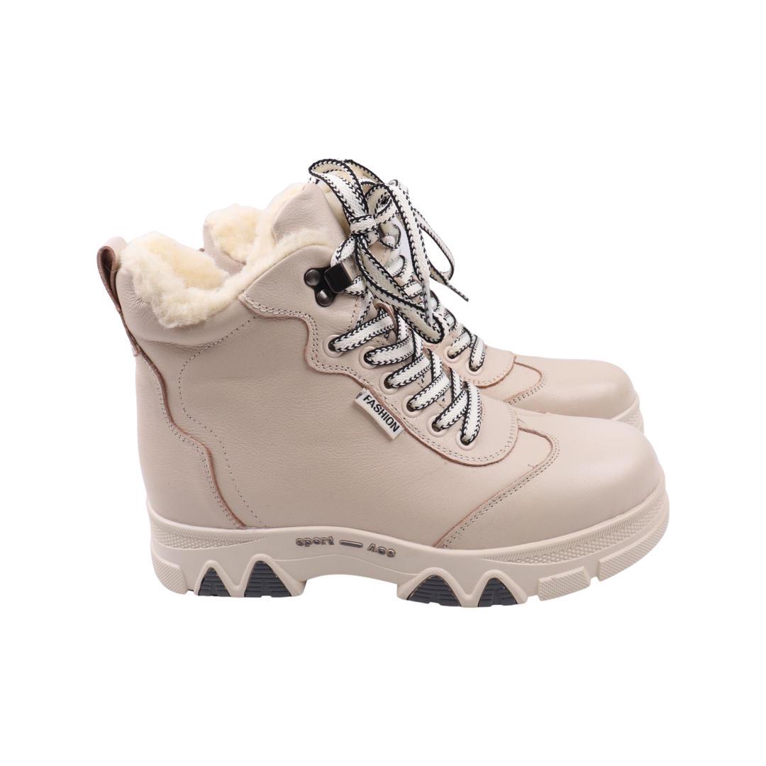 Ботинки женские Li Fexpert из кожи р. 39 Бежевый (1082-23ZHC)