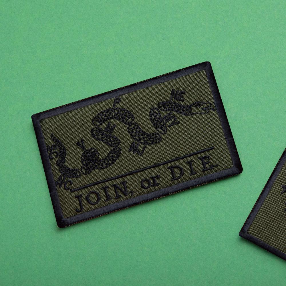 Набір шевронів з липучкою "JOIN or DIE" 5х8 см 2 шт. Хакі (25448) - фото 5