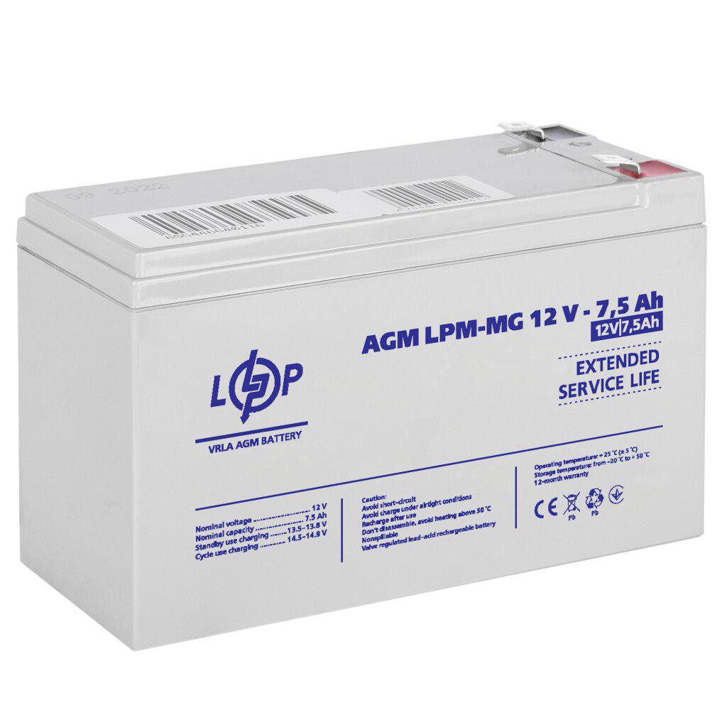 Акумулятор LogicPower LPM-MG 12V 7,5 Ah (LP6554) - фото 2 Акумулятор LogicPower LPM-MG 12V 7,5 Ah (LP6554) - фото 2