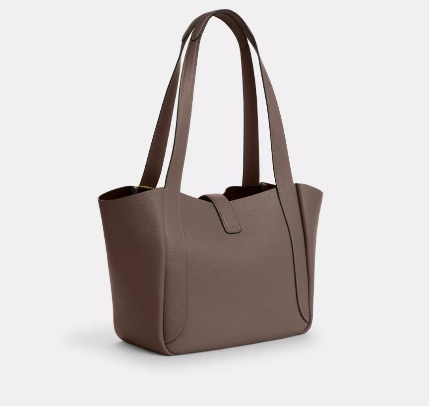 ᐉ Сумка Coach Hadley Turnlock Tote Bag pebbled leather Gold/Dark