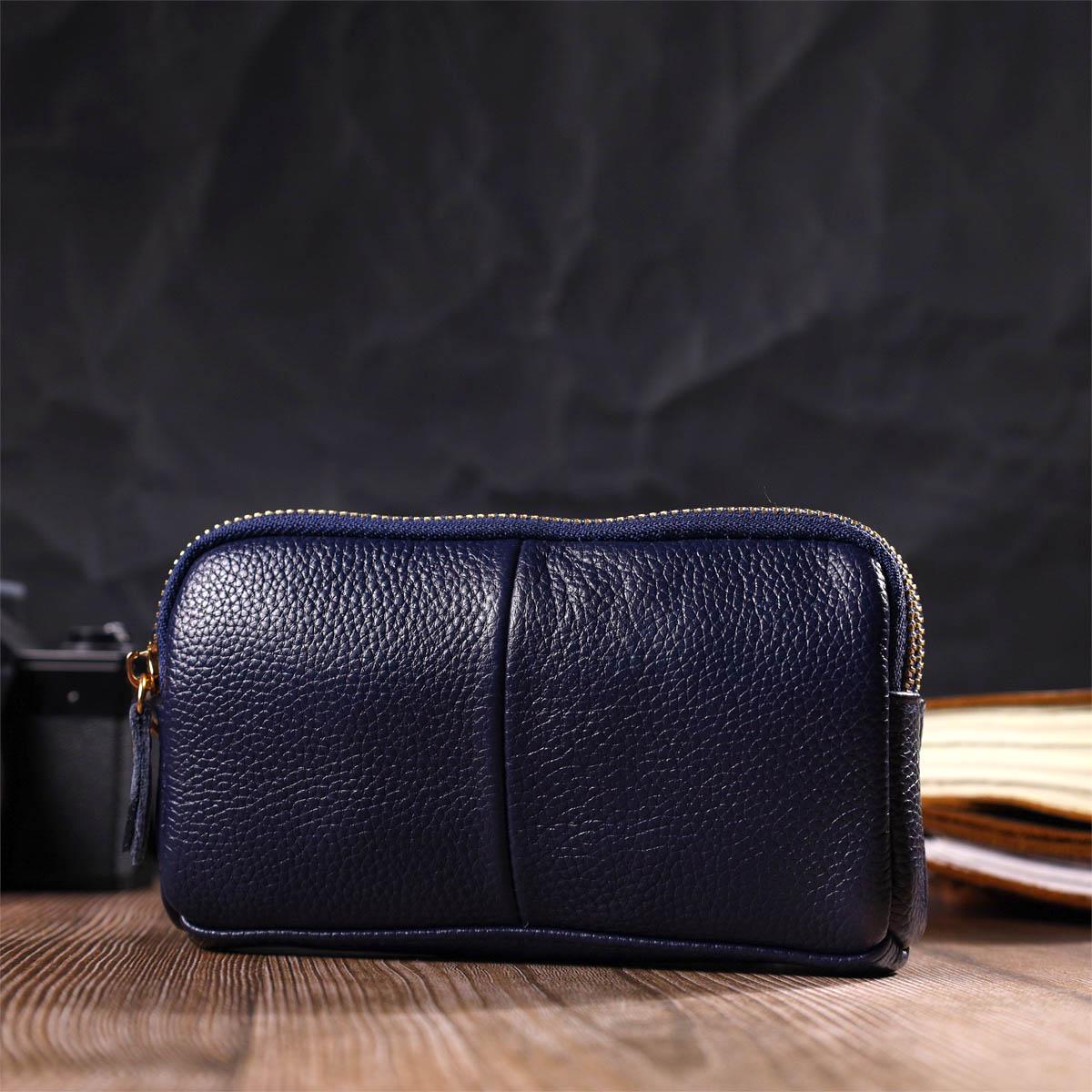 Клатч-кошелек женский Vintage Women Wallet 22089 из натуральной кожи Синий (56290) - фото 7