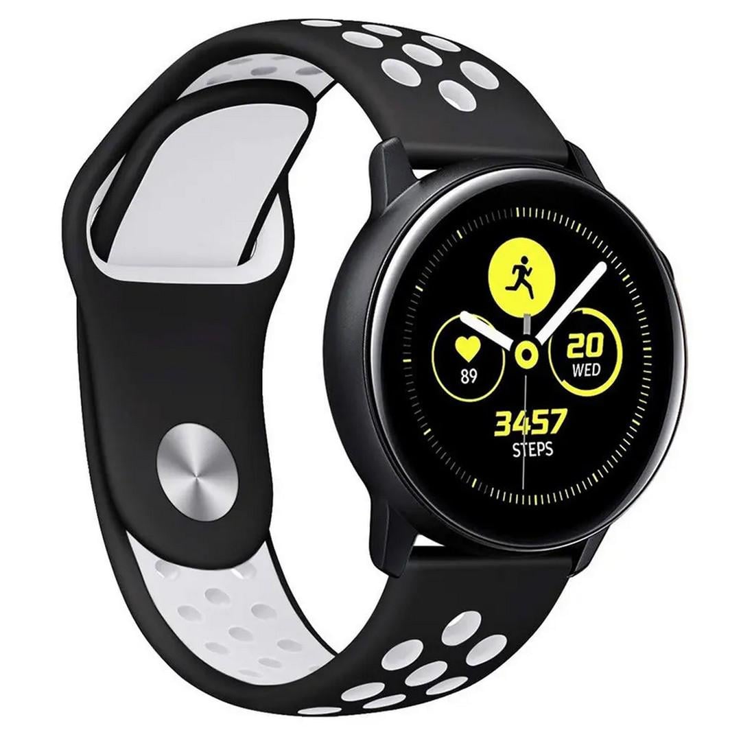 Спортивний силіконовий ремінець для Amazfit GTR 4/GTR 3 Pro/GTR 2e/GTR 47 мм/ширина 20 мм Black/White (sr20L03_bw)