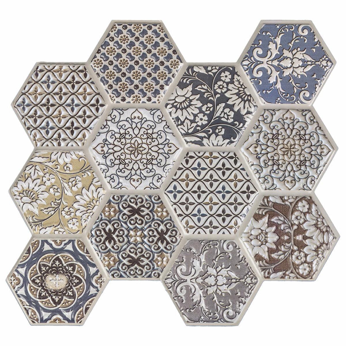 Декоративная плитка ПВХ Соты СПП-504 на самоклейке 280х300х5 мм (SW-00000673)