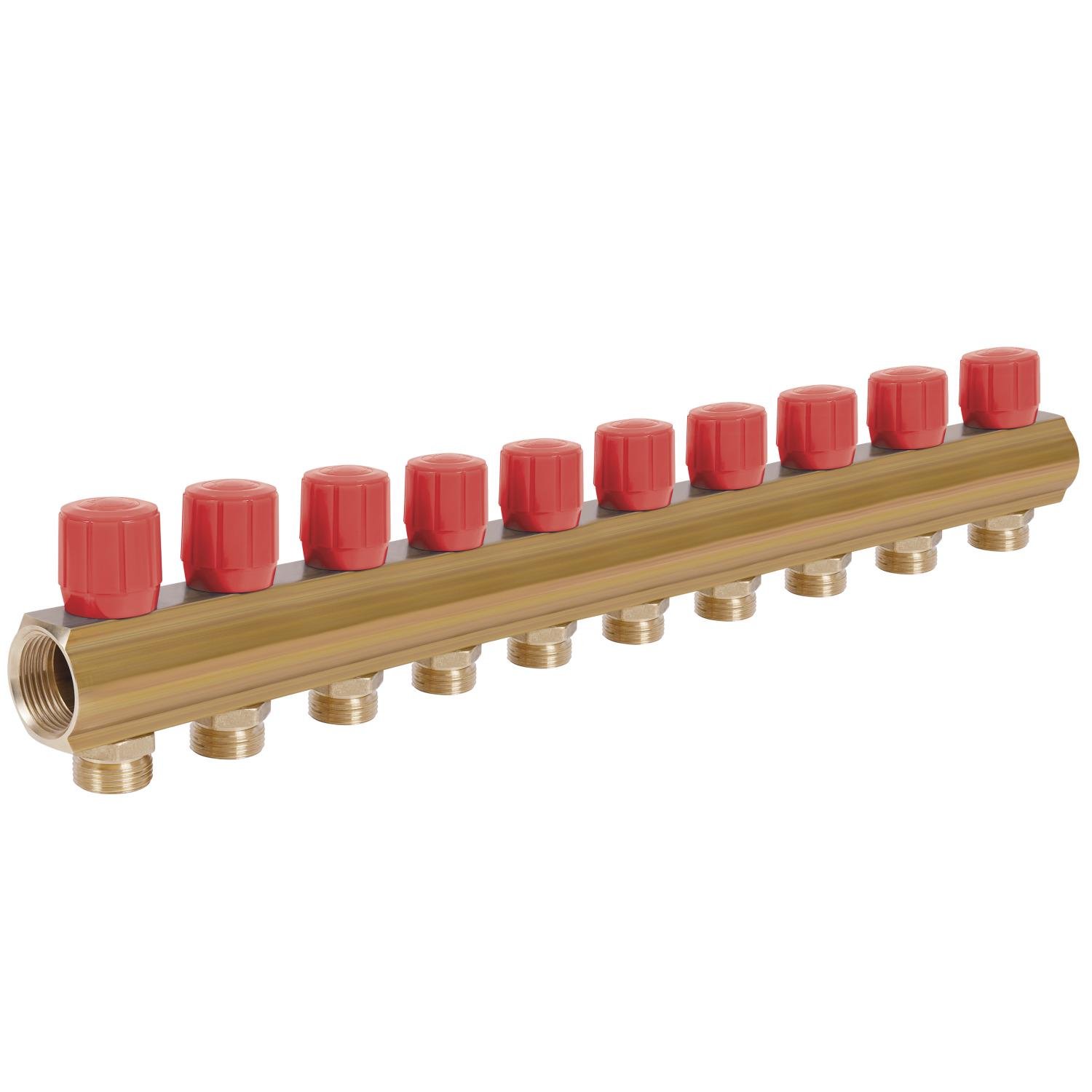 Коллектор для водопровода ICMA 871105PM0511 10 контуров 1"/3/4" (131628)