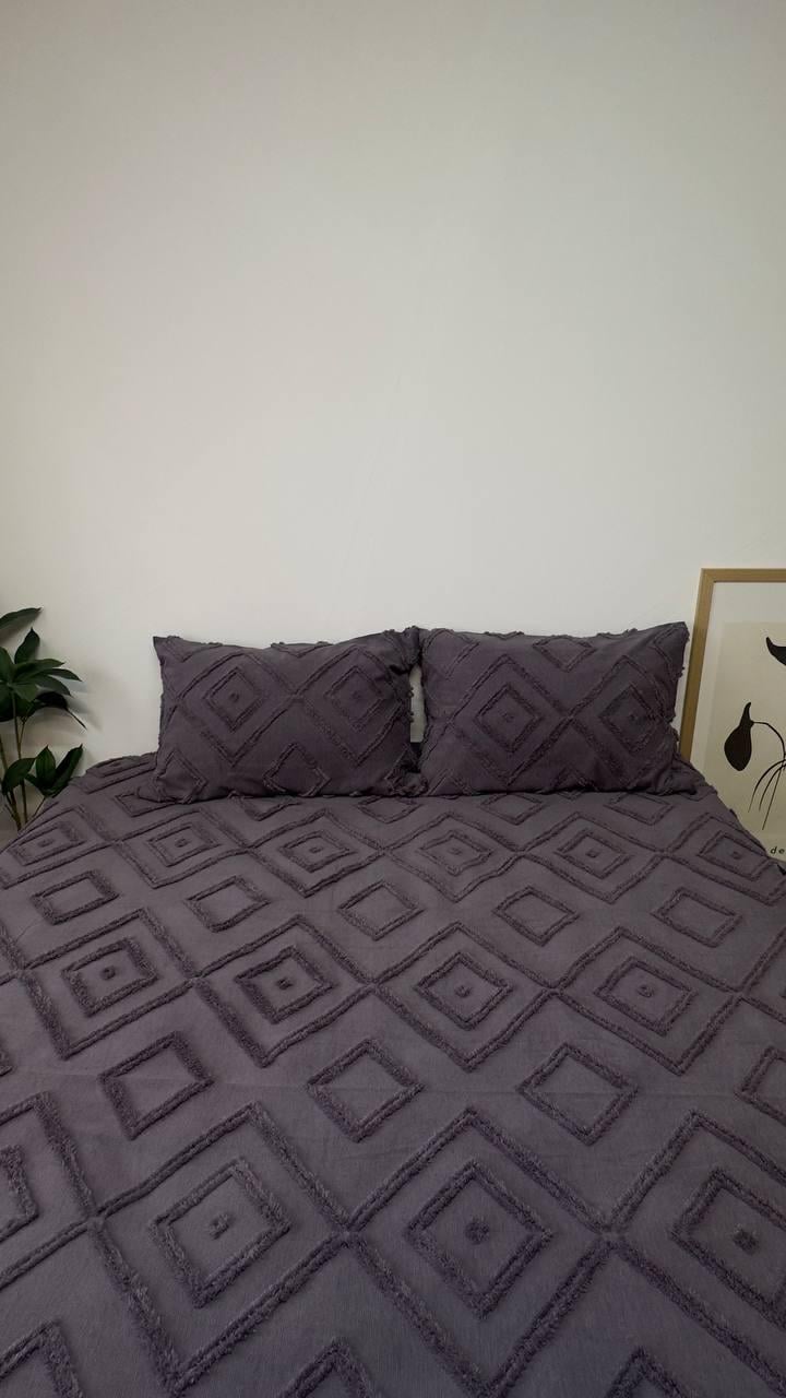 Покривало Скандинавський великий ромб 220х240 см Графіт