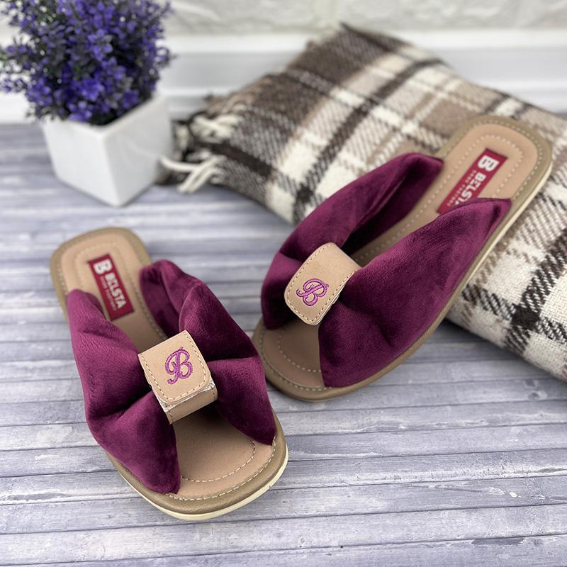 Тапочки кімнатні жіночі E-002718-1 p. 36 23 см Бордовий