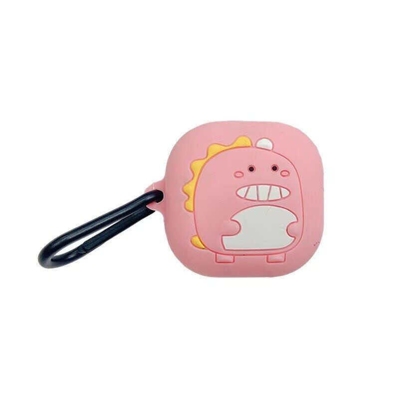Чехол для наушников силиконовый Alitek Динозавр Samsung Galaxy Buds 2 Pro/2/Pro/Live/FE с карабином Pink (24949282)