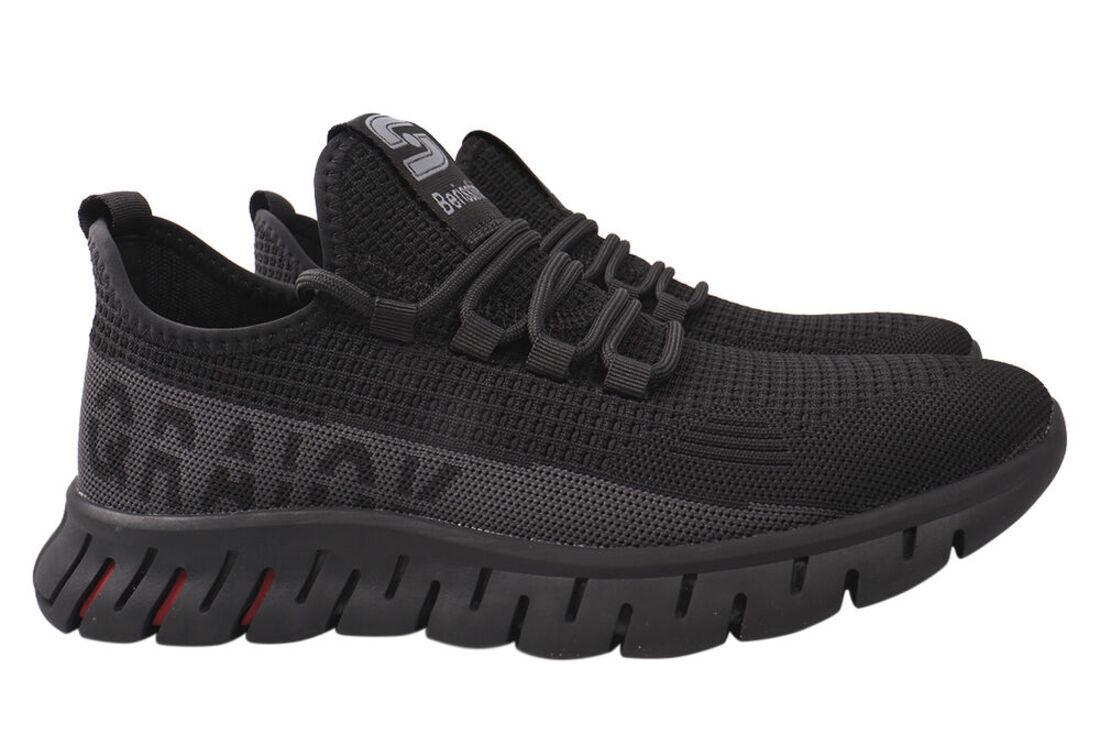 Кроссовки мужские Berisstini из текстиля на низком ходу на шнуровке р. 44 Черный (18-21/22DK)