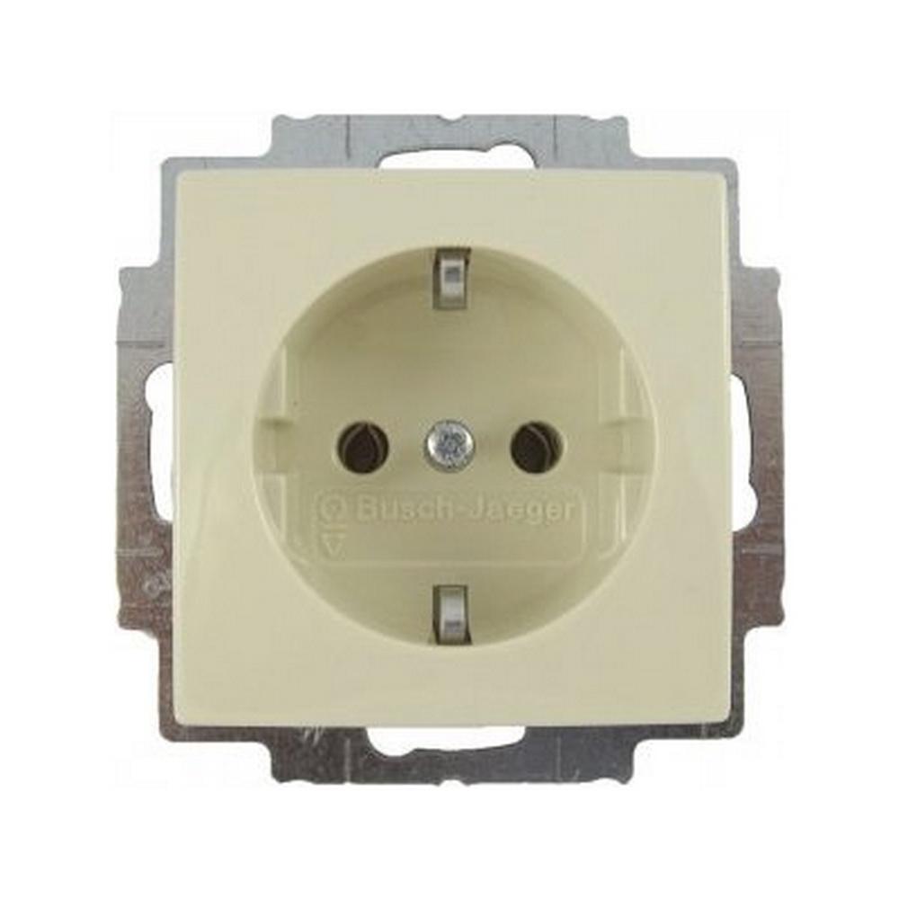 Розетка ABB basic55 с заземлением Кремовый (2CKA002011A3857)