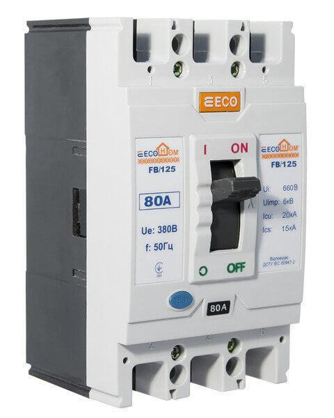 Автоматичний вимикач АСКО-УКРЕМ ECO FB/125 3p 80A