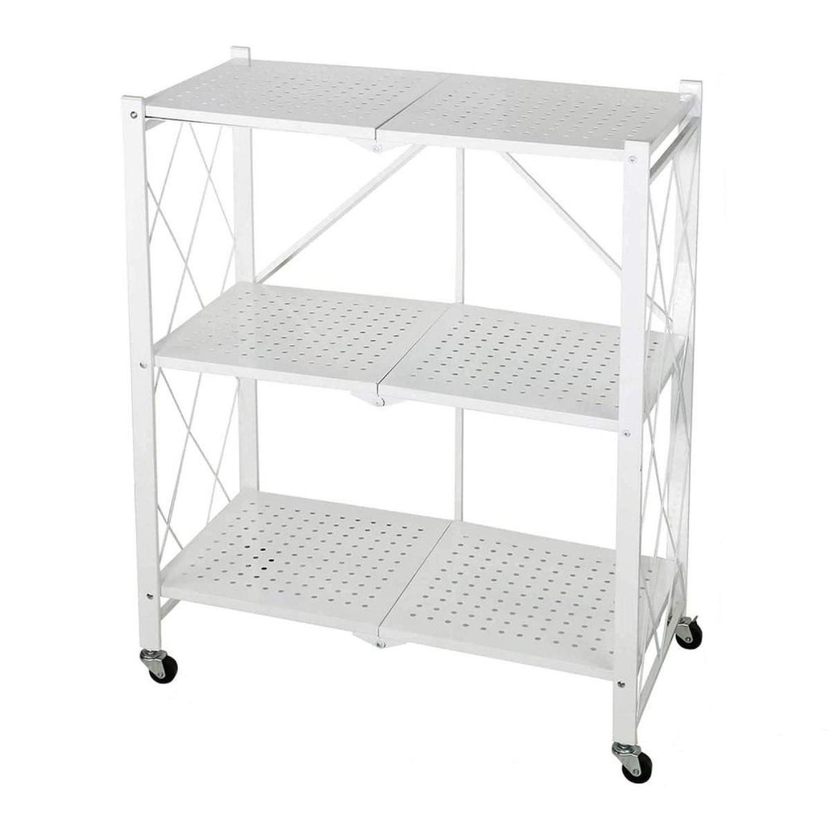 Этажерка на колесах Modern Home Loft 3 яруса 72х33х87 см Белый (R100104-W)