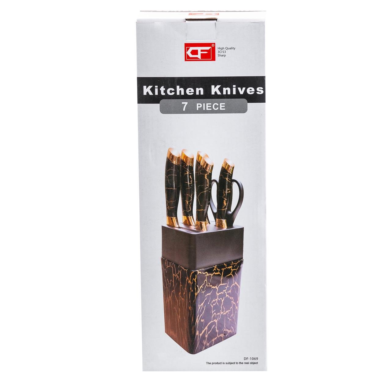 Набір ножів з ножицями з підставкою 5 шт. Чорний - фото 5 Набір ножів з ножицями з підставкою 5 шт. Чорний - фото 5