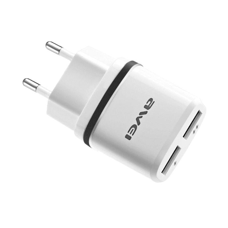 Зарядка для телефона 2хUSB Awei C-930 1 А/2,1 А Белый/Черный (1009925-White) - фото 3