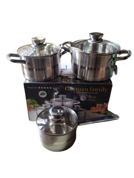 Набір каструль з кришками German Family GF-2071 нержавіюча сталь 6 пр. (GF-2071) - фото 5 Набір каструль з кришками German Family GF-2071 нержавіюча сталь 6 пр. (GF-2071) - фото 5