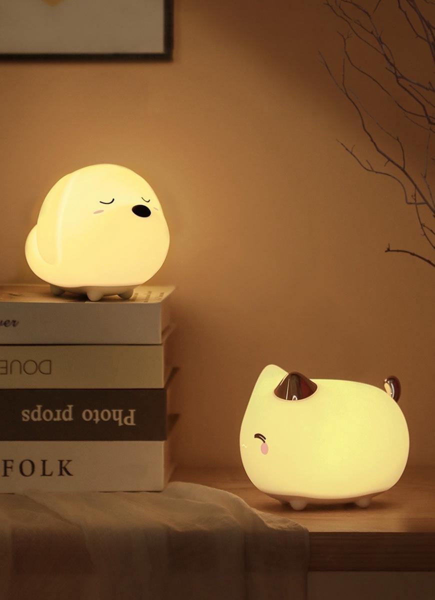 Ночник Baseus Cute Series Kitty Silicone Night Light DGAM-A02 Белый - фото 6