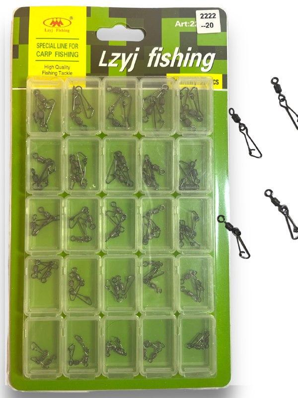 Набор карабинов с вертлюгом Lzyj Fishing 5 размеров 50 шт. (1855804979) - фото 2 Набор карабинов с вертлюгом Lzyj Fishing 5 размеров 50 шт. (1855804979) - фото 2