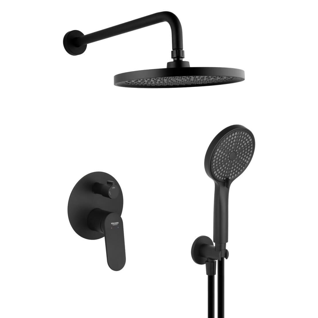 Душевая система Kroner Element скрытого монтажа латунь Черный матовый (211335B-3801)