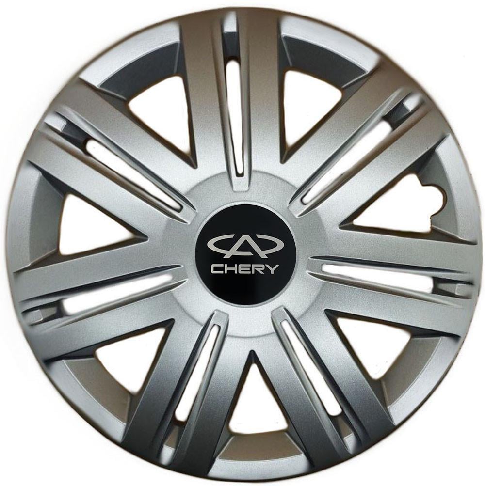 Колпаки SJS 203 с логотипом Chery 4 шт. R14 Серебряный (2654556033)